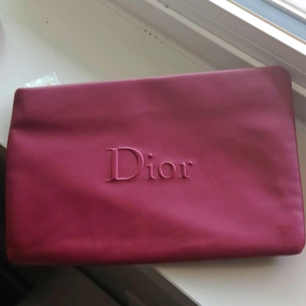 Dior Logo Red Cosmetic Bag New Never Used Star Detail